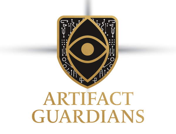 Artifact Guardians emblem: a gold shield bearing an eye and glyphs.