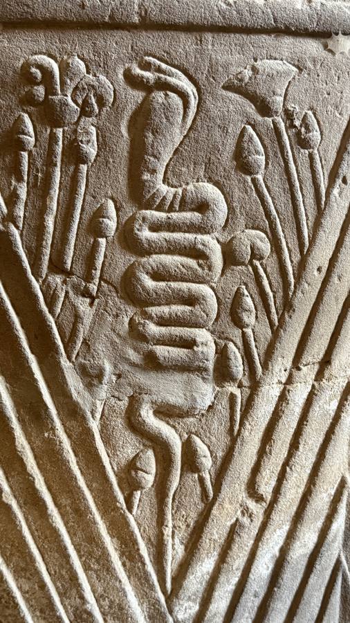 Sacred serpent carving — Abydos